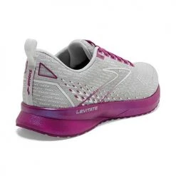 Brooks Shoes Women's Levitate 5 Running Shoe - Grey/Lavender/Baton Rouge - Regular (B) 8 Brooks Shoes Women's Levitate 5 Running Shoe - Grey/Lavender/Baton Rouge - Regular (B)