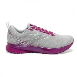 Brooks Shoes Women's Levitate 5 Running Shoe - Grey/Lavender/Baton Rouge - Regular (B)