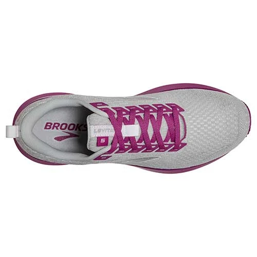 Brooks Shoes Women's Levitate 5 Running Shoe - Grey/Lavender/Baton Rouge - Regular (B) 5 Brooks Shoes Women's Levitate 5 Running Shoe - Grey/Lavender/Baton Rouge - Regular (B)