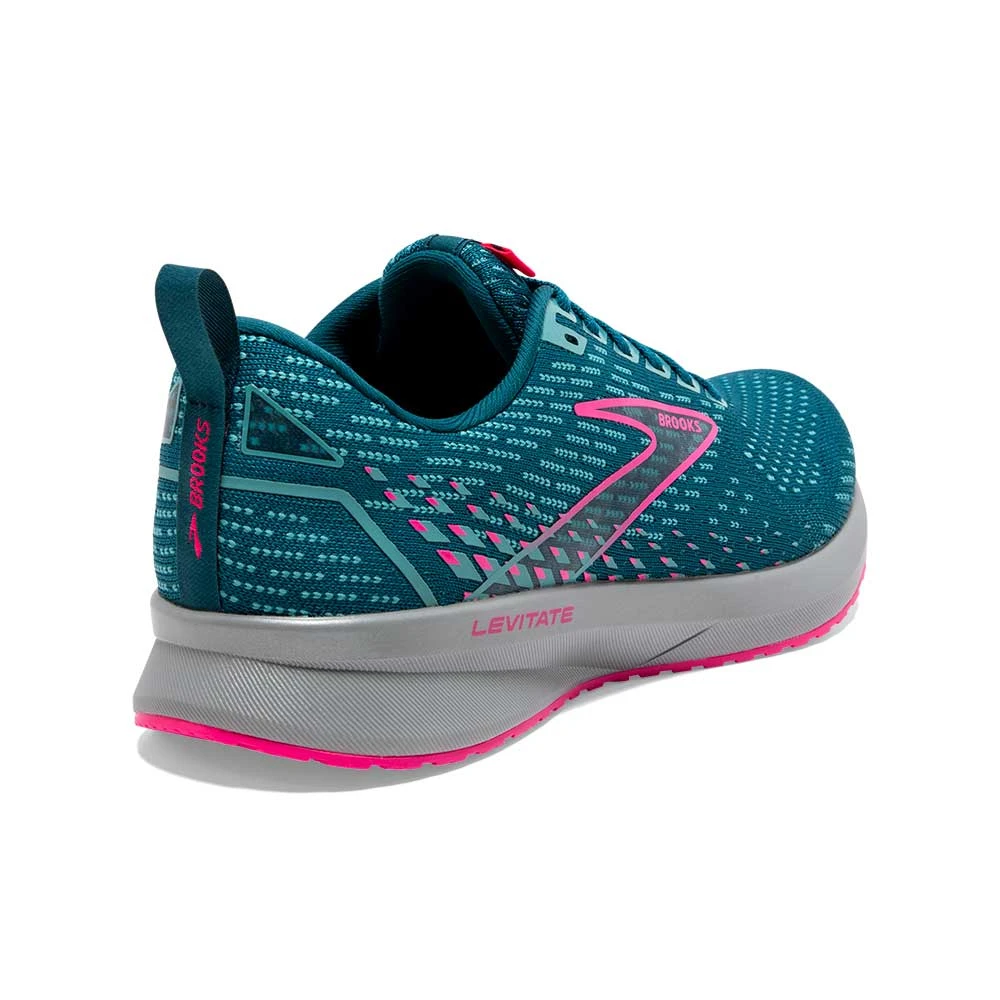 Brooks Women's Levitate 5 Running Shoe- Blue/Porcelain/Pink- Regular (B) 3 Brooks Women's Levitate 5 Running Shoe- Blue/Porcelain/Pink- Regular (B)