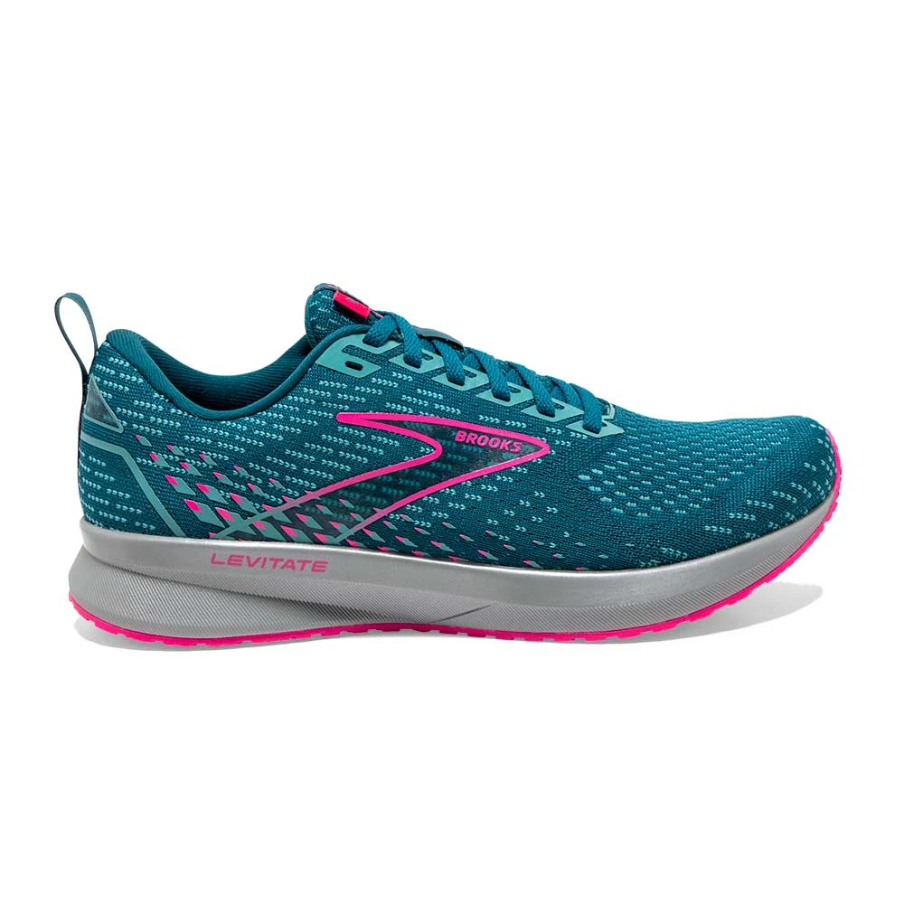 Brooks Women's Levitate 5 Running Shoe- Blue/Porcelain/Pink- Regular (B) 1 Brooks Women's Levitate 5 Running Shoe- Blue/Porcelain/Pink- Regular (B)