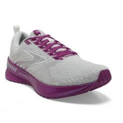Brooks Shoes Women's Levitate GTS 5 Running Shoe- Grey/Lavender/Baton Rouge- Regular (B)