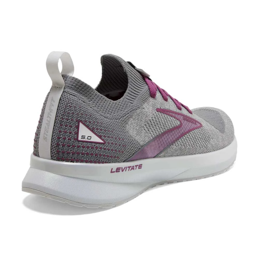 Brooks Women's Levitate StealthFit 5 Running Shoe - White/Grey/Baton Rouge- Regular (B) 3 Brooks Women's Levitate StealthFit 5 Running Shoe - White/Grey/Baton Rouge- Regular (B)