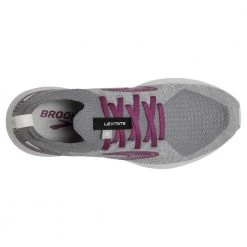 Brooks Women's Levitate StealthFit 5 Running Shoe - White/Grey/Baton Rouge- Regular (B) 10 Brooks Women's Levitate StealthFit 5 Running Shoe - White/Grey/Baton Rouge- Regular (B)