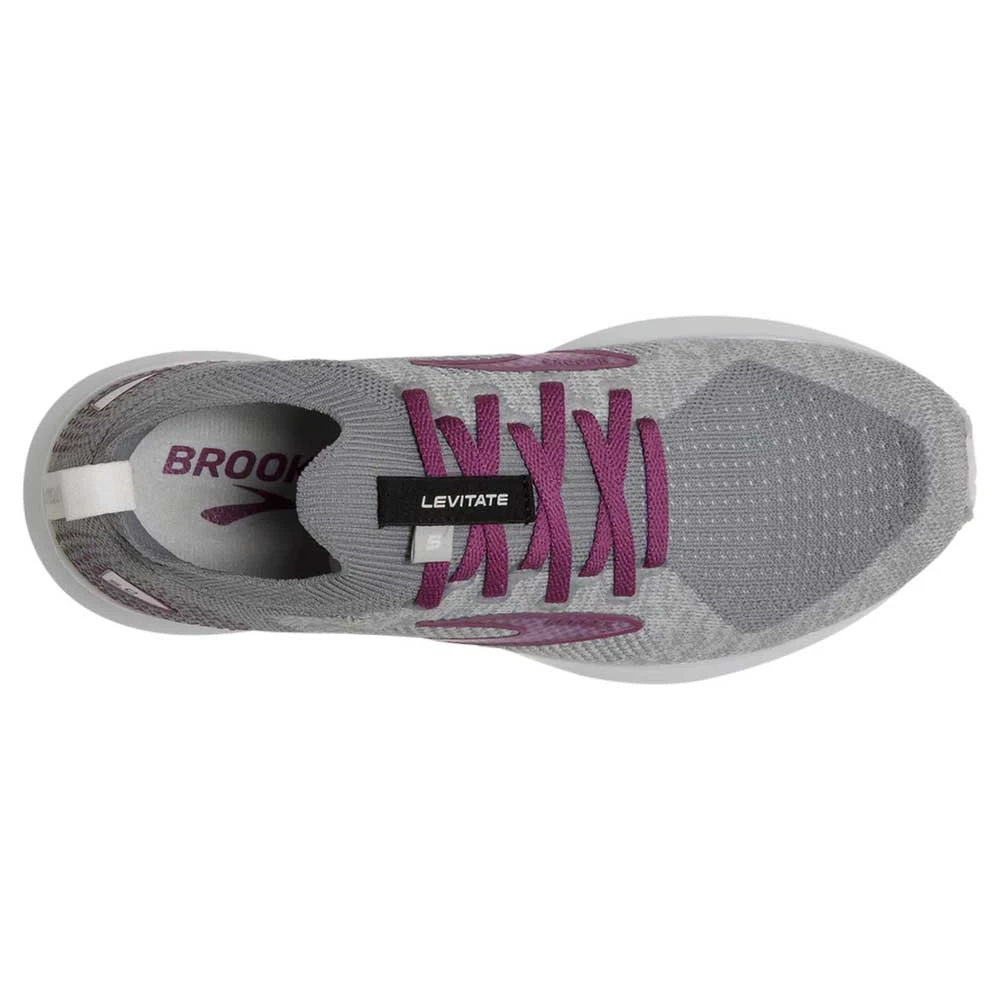 Brooks Women's Levitate StealthFit 5 Running Shoe - White/Grey/Baton Rouge- Regular (B) 5 Brooks Women's Levitate StealthFit 5 Running Shoe - White/Grey/Baton Rouge- Regular (B)