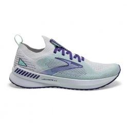 Brooks Shoes Women's Levitate StealthFit GTS 5 Running Shoe- White/Navy Blue/Yucca