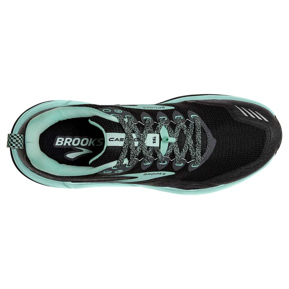 Brooks Women's Cascadia 16 Trail Shoe- Black/Ebony/Yucca - Wide (D) 5 Brooks Women's Cascadia 16 Trail Shoe- Black/Ebony/Yucca - Wide (D)