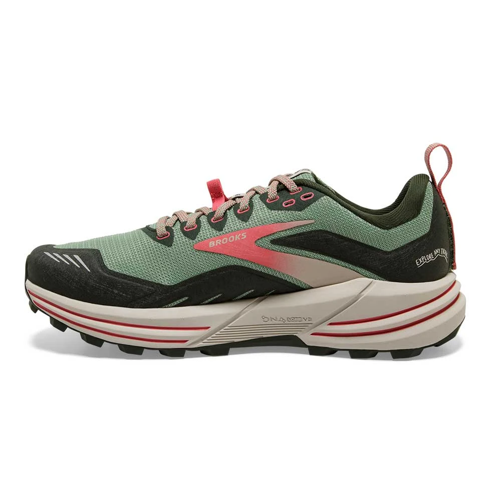 Brooks Women's Cascadia 16 Trail Shoe - Basil/Duffel Bag/Coral - Regular (B) Shoes 4 Brooks Women's Cascadia 16 Trail Shoe - Basil/Duffel Bag/Coral - Regular (B) Shoes