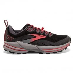 Brooks Women's Cascadia 16 GoreTEX Trail Running Shoe - Black/Blackened Pearl/Coral - Regular (B) Shoes