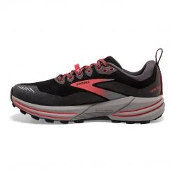 Brooks Women's Cascadia 16 GoreTEX Trail Running Shoe - Black/Blackened Pearl/Coral - Regular (B) Shoes