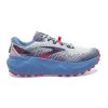 Brooks Women's Caldera 6 Trail Running Shoe- Oyster/Blissful Blue/Pink - Regular (B)