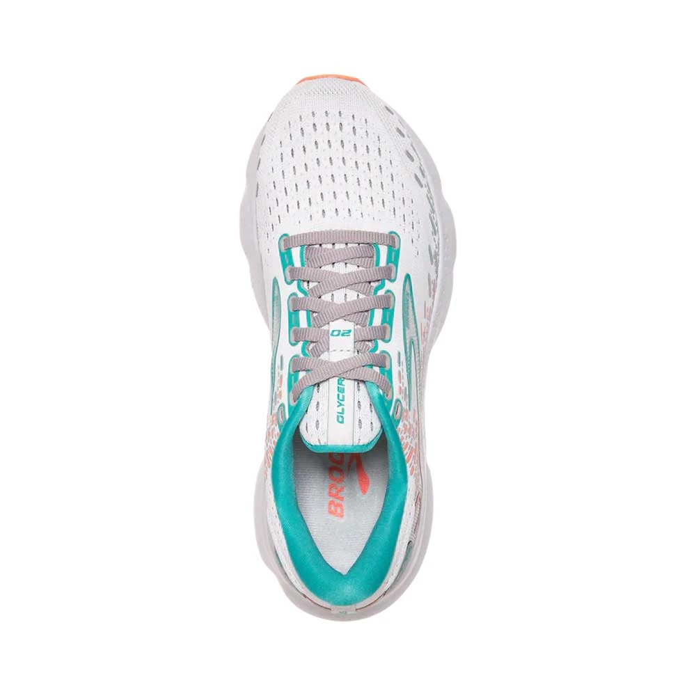 Brooks Women's Glycerin 20 Running Shoe- Oyster/Latigo Bay/Coral - Regular (B) Shoes 5 Brooks Women's Glycerin 20 Running Shoe- Oyster/Latigo Bay/Coral - Regular (B) Shoes