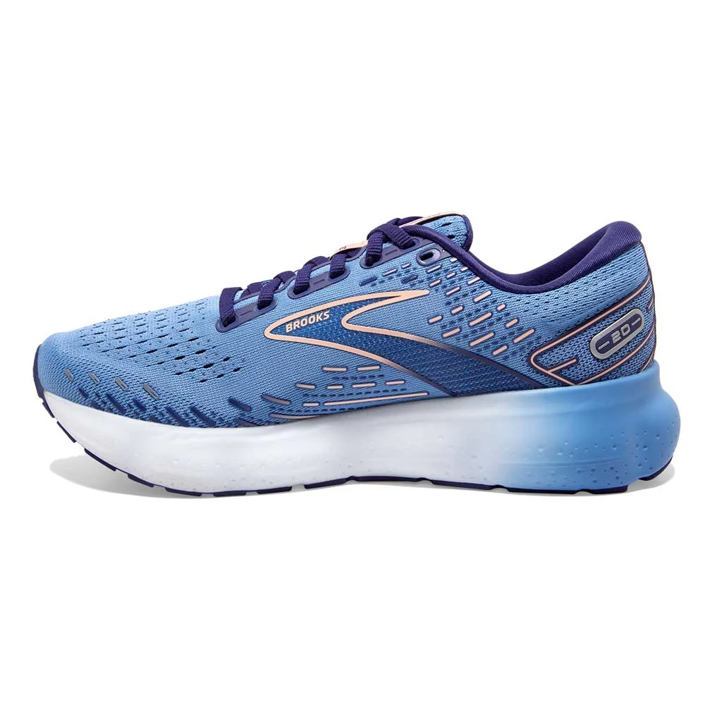 Brooks Women's Glycerin 20 Running Shoe- Blissful Blue/Peach/White- Regular (B) Shoes 2 Brooks Women's Glycerin 20 Running Shoe- Blissful Blue/Peach/White- Regular (B) Shoes