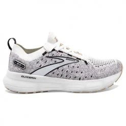 Brooks Women's Glycerin StealthFit 20 Running Shoe - White/Black/Cream - Regular (B)