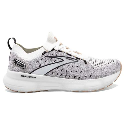 Brooks Women's Glycerin StealthFit 20 Running Shoe - White/Black/Cream - Regular (B) 1 Brooks Women's Glycerin StealthFit 20 Running Shoe - White/Black/Cream - Regular (B)