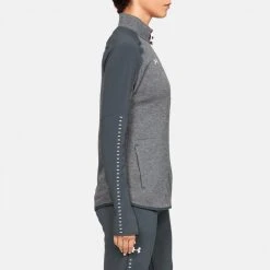 Under Armour Tops Women's Qualifier Hybrid 1/2 Zip - Stealth Grey/White