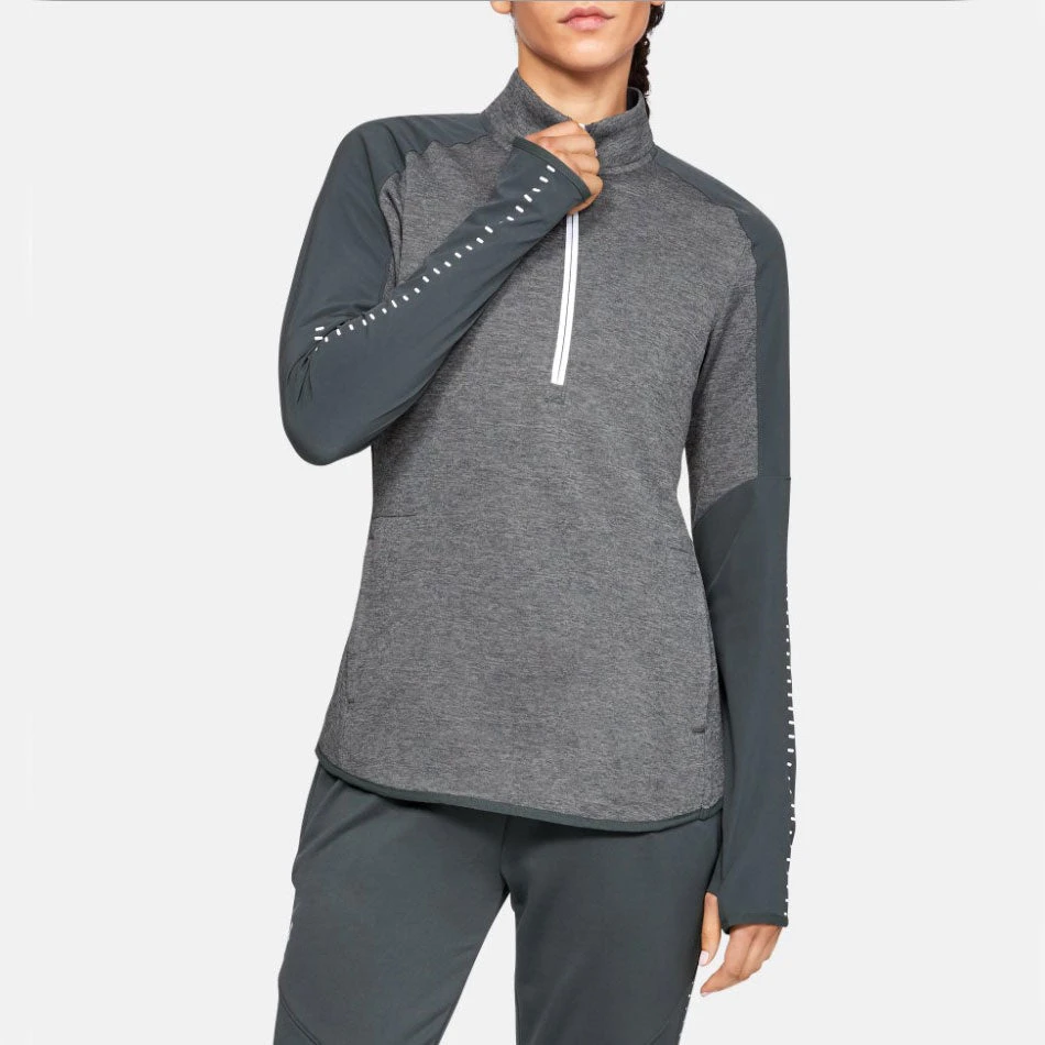 Under Armour Tops Women's Qualifier Hybrid 1/2 Zip - Stealth Grey/White 1 Under Armour Tops Women's Qualifier Hybrid 1/2 Zip - Stealth Grey/White