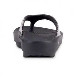 OOfos Shoes Women's OOlala Limited Sandal - Black/Leopard- Regular (B)