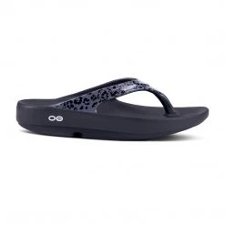 OOfos Women's OOlala Limited Sandals - Leopard Grey- Regular (B)