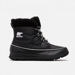 Sorel Women's Explorer Carnival Boot - Black/Sea Salt- Regular (B)