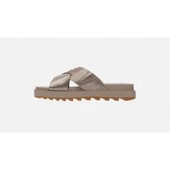 Sorel Women's Roaming Criss-Cross Slide Sandal - Ash Brown- Regular (B) Shoes
