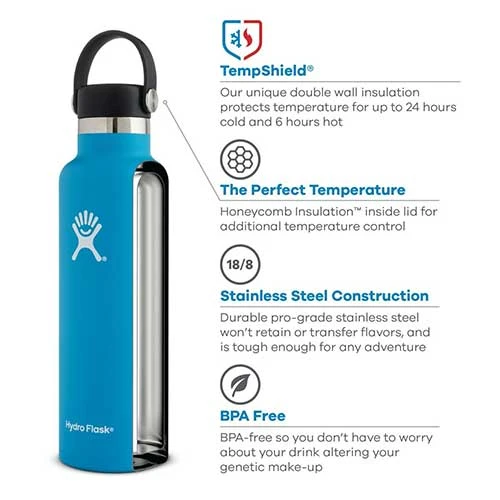 Hydro Flask 18 Oz Standard Mouth Flex - Laguna 2 Hydro Flask 18 Oz Standard Mouth Flex - Laguna