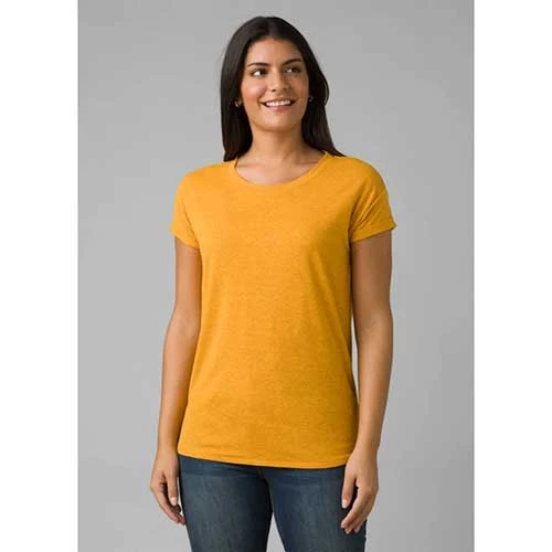 Prana Tops Women's Cozy Up T-shirt - Golden Hour Heather 2 Prana Tops Women's Cozy Up T-shirt - Golden Hour Heather