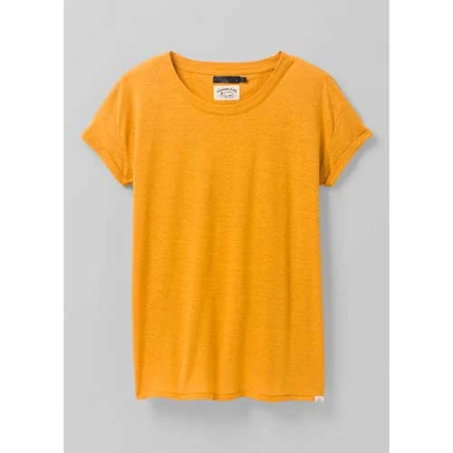 Prana Tops Women's Cozy Up T-shirt - Golden Hour Heather 1 Prana Tops Women's Cozy Up T-shirt - Golden Hour Heather