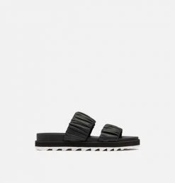 Sorel Women's Roaming Two Strap Slide - Black/Chalk - Regular (B) Shoes