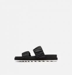 Sorel Women's Roaming Two Strap Slide - Black/Chalk - Regular (B) Shoes 9 Sorel Women's Roaming Two Strap Slide - Black/Chalk - Regular (B) Shoes