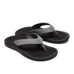 Olukai Women's Ohana Sandals - Charcoal/Onyx- Regular (B) Shoes