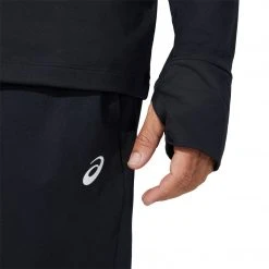 Asics Apparel Men's Thermopolis Quarter Zip - Performance Black 11 Asics Apparel Men's Thermopolis Quarter Zip - Performance Black