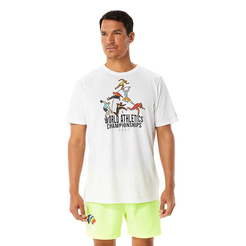 Asics Men's Graphic Short Sleeve WCH - Brilliant White 1 Asics Men's Graphic Short Sleeve WCH - Brilliant White