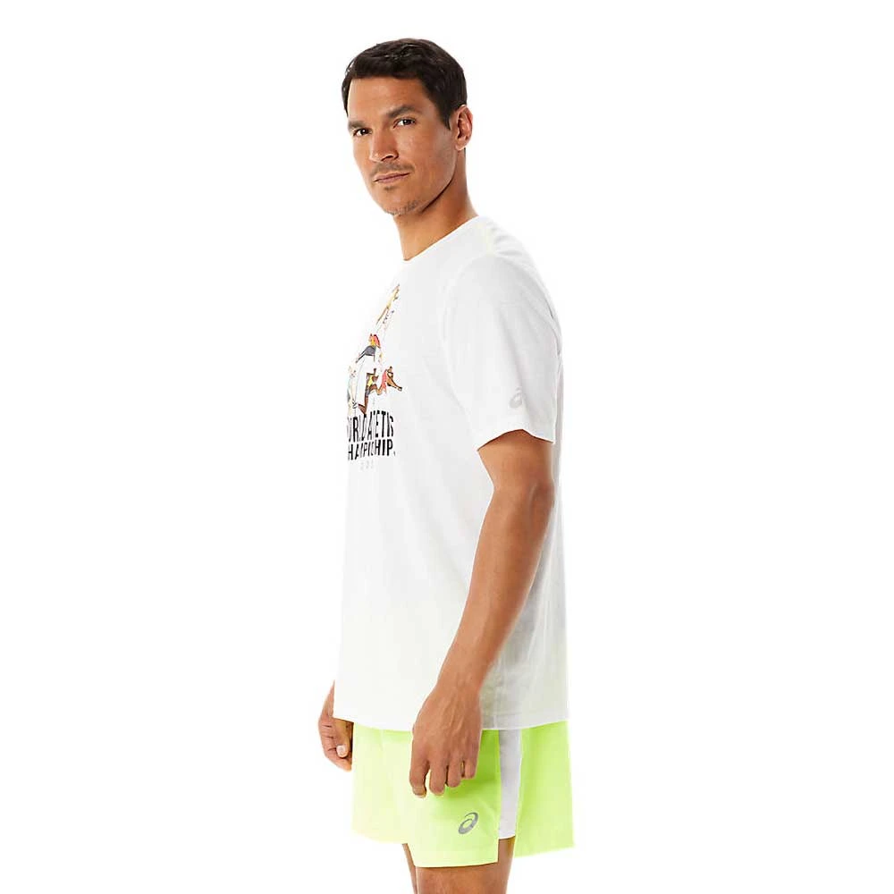 Asics Men's Graphic Short Sleeve WCH - Brilliant White 3 Asics Men's Graphic Short Sleeve WCH - Brilliant White