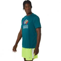 Asics Apparel Men's Ready-Set II Short Sleeve WCH - Velvet Pine