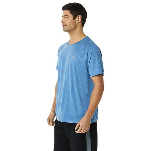 Asics Men's Ready-Set Lyte Short Sleeve - Lake Drive Heather 2 Asics Men's Ready-Set Lyte Short Sleeve - Lake Drive Heather