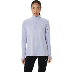 Asics Tops Women's Thermopolis Half Zip - Vapor Heather 8 Asics Tops Women's Thermopolis Half Zip - Vapor Heather