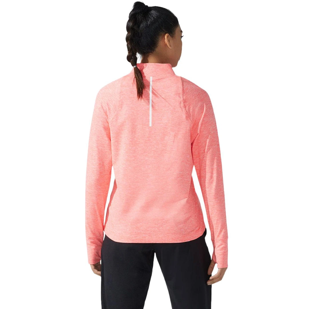 Asics Tops Women's Thermopolis Half Zip - Blazing Coral Heather 2 Asics Tops Women's Thermopolis Half Zip - Blazing Coral Heather