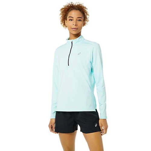 Asics Tops Women's Ready Set Half Zip - Clear Blue/French Blue 1 Asics Tops Women's Ready Set Half Zip - Clear Blue/French Blue