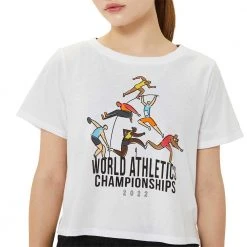 Asics Tops Women's Graphic Crop Top WCH - Brilliant White 10 Asics Tops Women's Graphic Crop Top WCH - Brilliant White