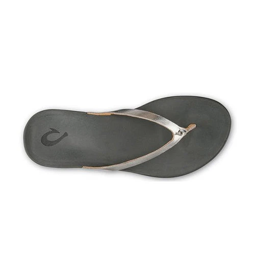 Women's Olukai Hoopio Leather - Silver- Regular (B) 2 Women's Olukai Hoopio Leather - Silver- Regular (B)
