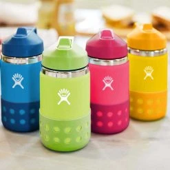 Hydro Flask 12 Oz Kids Wide Mouth Flex Straw & Boot - Firefly/Seagrass Hydration, Belts, And Waterbottles