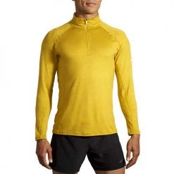 Brooks Men's Dash 1/2 Zip - Heather Golden Hour