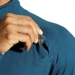 Brooks Men's Dash 1/2 Zip - Heather Indigo Rush 13 Brooks Men's Dash 1/2 Zip - Heather Indigo Rush