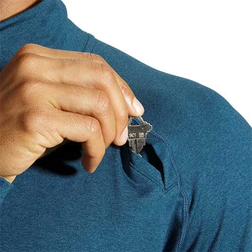 Brooks Men's Dash 1/2 Zip - Heather Indigo Rush 6 Brooks Men's Dash 1/2 Zip - Heather Indigo Rush