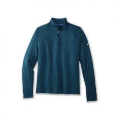 Brooks Men's Dash 1/2 Zip - Heather Indigo Rush