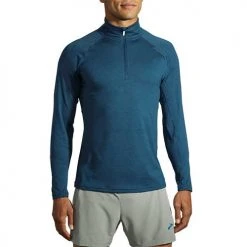 Brooks Men's Dash 1/2 Zip - Heather Indigo Rush