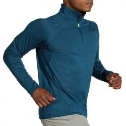 Brooks Men's Dash 1/2 Zip - Heather Indigo Rush 11 Brooks Men's Dash 1/2 Zip - Heather Indigo Rush
