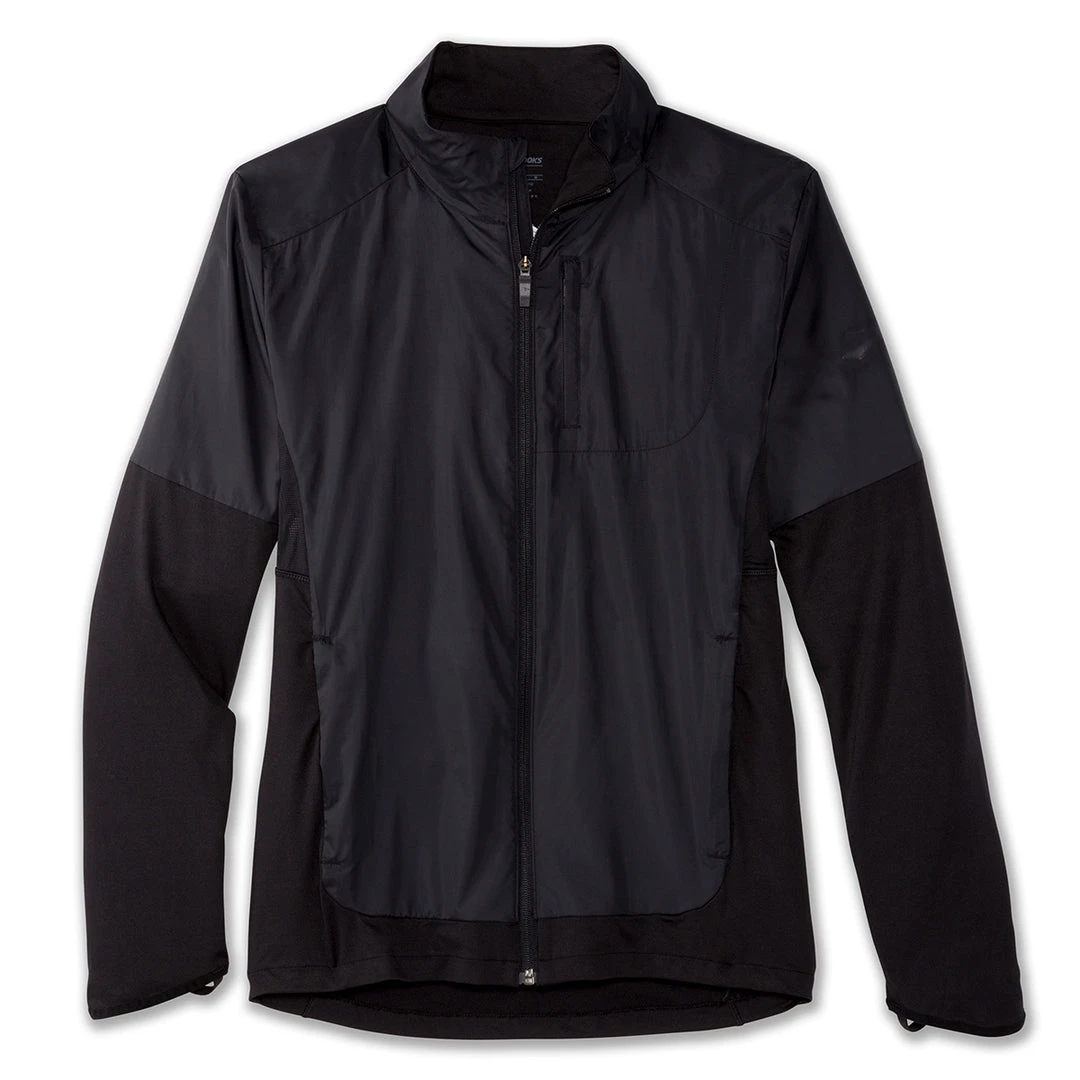 Brooks Men's Fusion Hybrid Jacket - Black 1 Brooks Men's Fusion Hybrid Jacket - Black