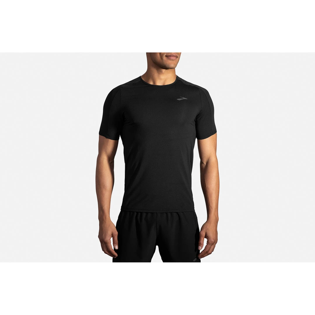 Brooks Men's Atmosphere Short Sleeve Top - Black 2 Brooks Men's Atmosphere Short Sleeve Top - Black